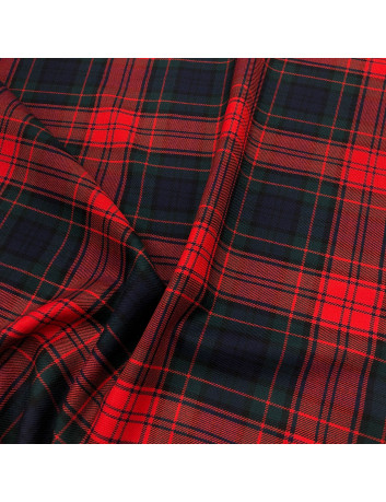 Tartan wool fabric - Red