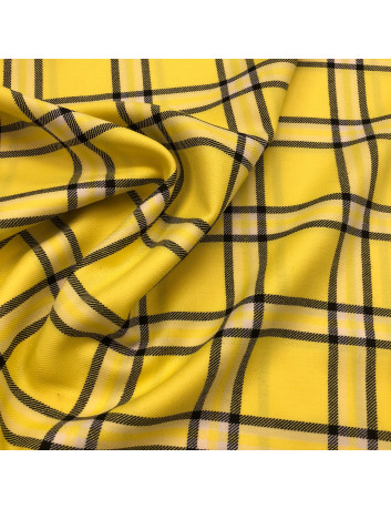 Tartan wool fabric - Yellow